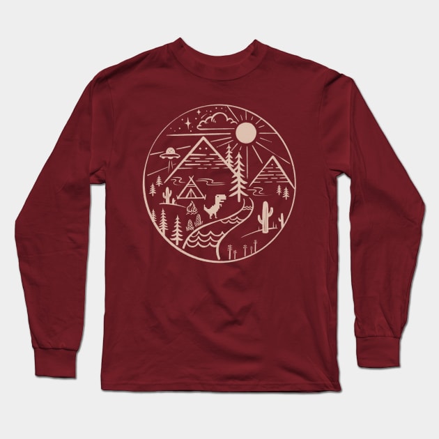 Explore world no internet dino Long Sleeve T-Shirt by Chewbarber